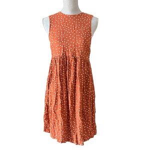 ASOS Rust Polka Dot Sleeveless Midi Dress
